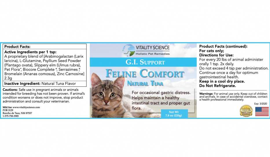 feline comfort plus label